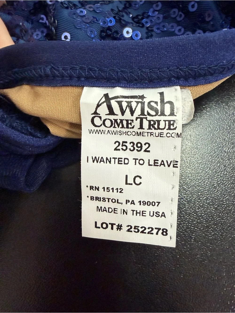 A Wish Come True navy sequin